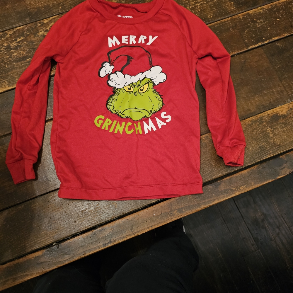 Dr. Seuss Red Kids Long-Sleeve "Merry Grinchmas" Shirt